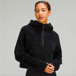 NWT LULULEMON SCUBA OVERSIZED HALF-ZIP FLEECE HOODIE-BLACK